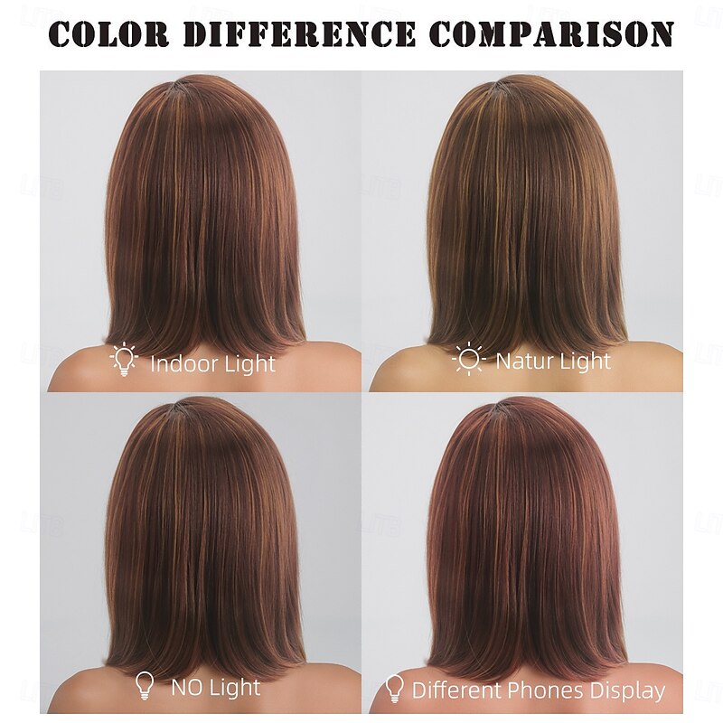 Synthetic Wig kinky Straight Natural Straight Asymmetrical Deep Parting Machine Made Wig 14 inch A1 Synthetic Hair Women's Party Classic Comfortable Multi-color4