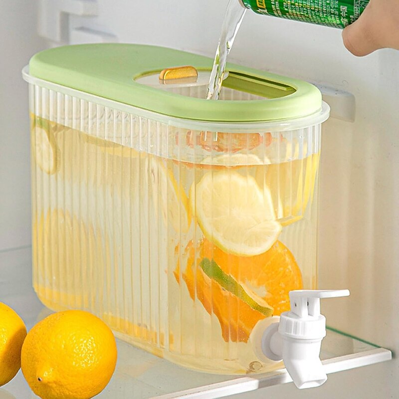 Drink Dispenser for Fridge, Beverage Liquid Drink Container for Party, 1 Gallon, Cold Water Pitcher Lemonade Stand Juice Jug with Spigot2