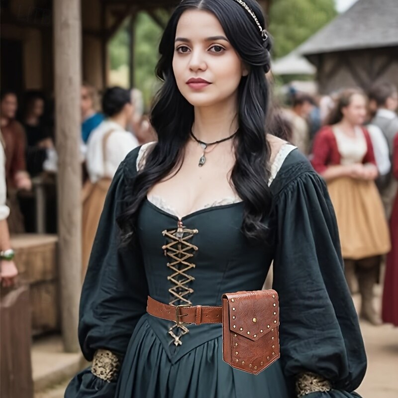 Punk & Gothic Medieval Renaissance Waist Belt Waist Bag Viking Crusader Archery Fancy Dress Men's Women's Unisex Celtic Halloween Carnival Masquerade Performance Party LARP Adults' Belt Bag All3