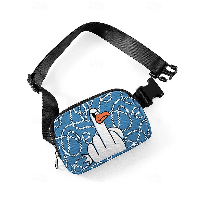 Men's Funny Duck Graphic Crossbody Fanny Pack – Adjustable Waterproof Belt Bag for Travel, Casual and Outdoor Activities3