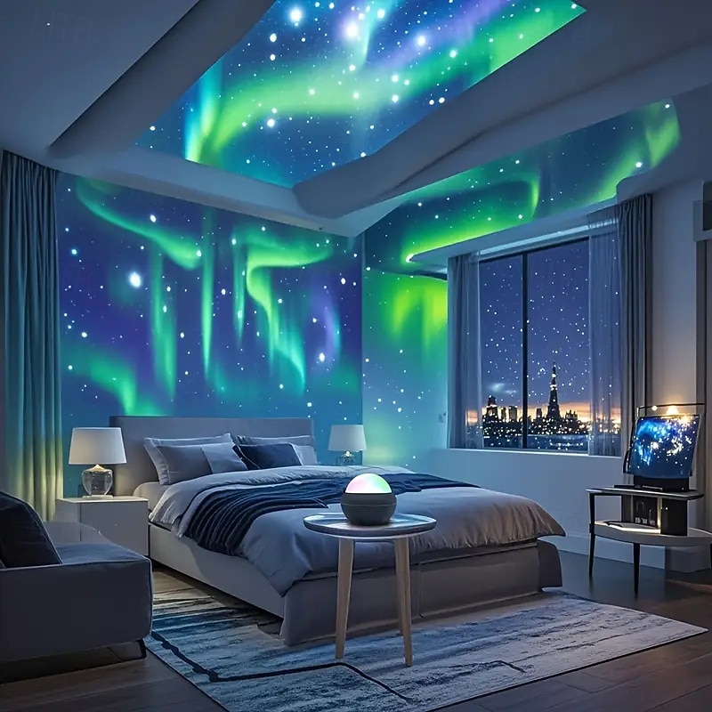 Small Magic Ball Northern Lights, USB Remote Control Light, Multi-Color Rotating Effect for Bedroom, Living Room, Party2