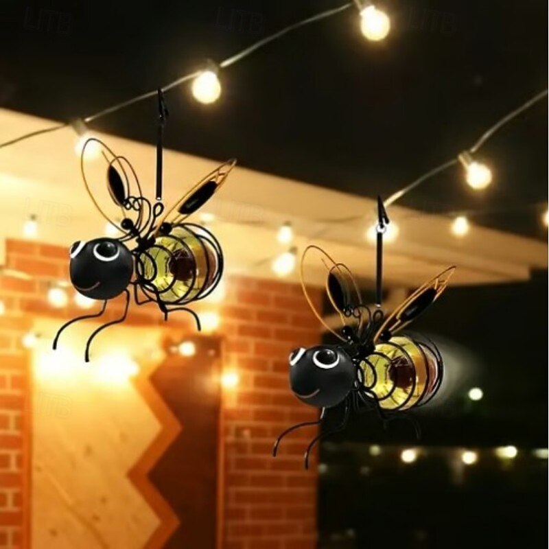 Solar Bees Lights Outdoor, Hanging Bee Solar Garden Light,Solars Bee Simulation Lights, Waterproof Bumble Bees Solar Light for Party Festivals Garden Decor Birthday Gifts