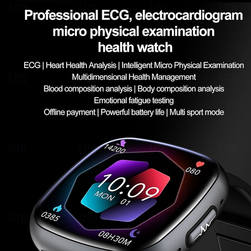 696 ET593 Smart Watch Fitness Tracker Sleep Monitor Bluetooth Call Reminder Android iOS 40mm 1.753