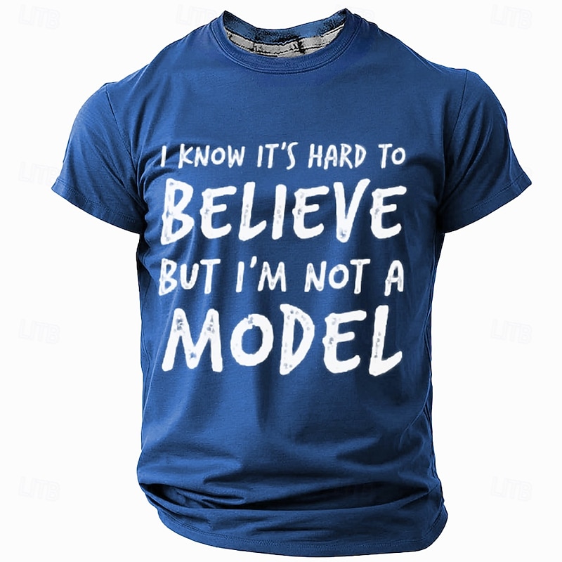 Men's Funny Graphic T-Shirt: "I'm Not A Model" Short Sleeve Lifestyle Humor Tee2