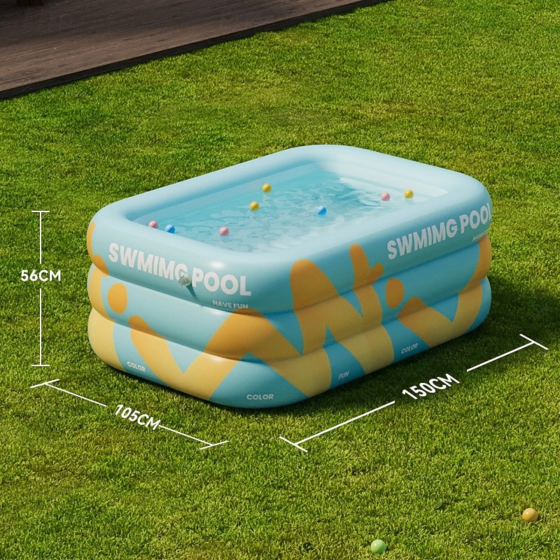1pc Inflatable Swimming Pool for Outdoor Garden & Pool Parties - Durable PVC Foldable Design No Electricity Needed Portable Summer Fun & Adults Christmas Gift Idea Holiday Celebration Pool  Easy