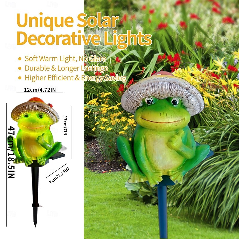 1 Pc Outdoor Solar Frog Shaped Plug in Light Courtyard Garden Path Lawn Landscape Light Atmosphere Light4