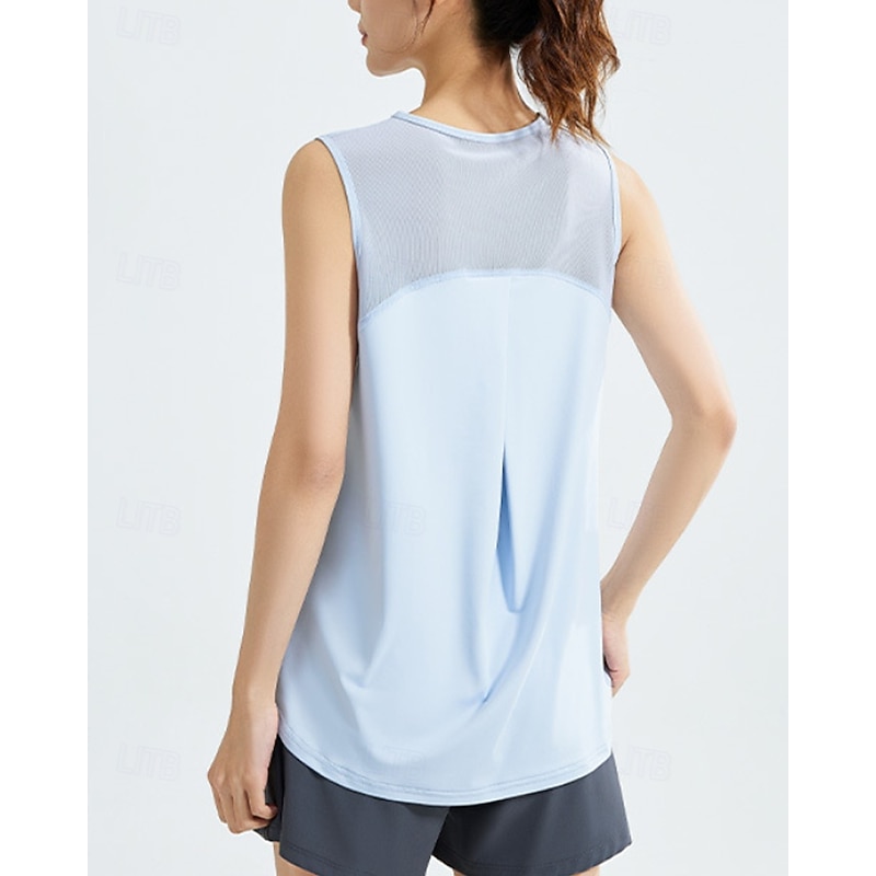 Women's Solid Colored Workout Tank Top Sport Shirt Sports Tank Top Tank Top Sleeveless Mesh Tennis Golf Pickleball Crew Neck Mesh Back Black White Pink Tennis Clothing