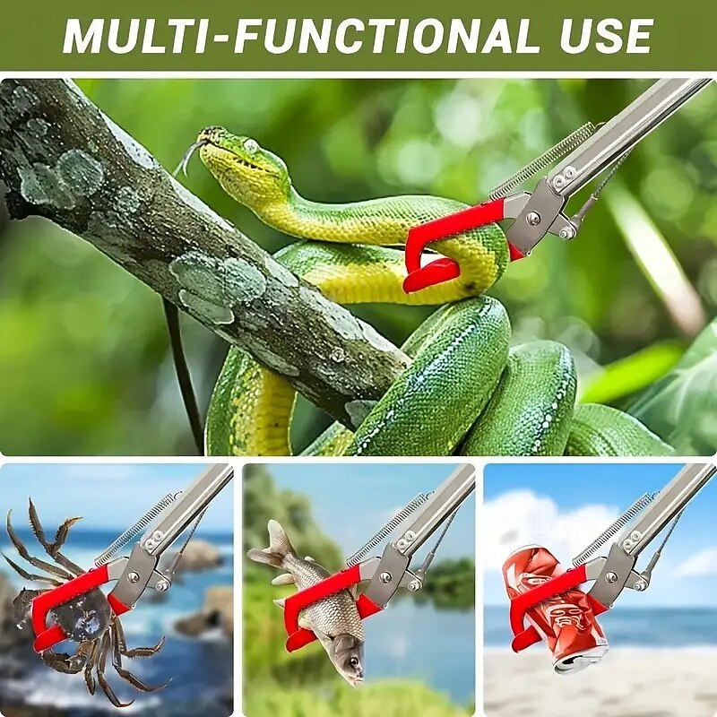 1 Piece of Heavy-duty Stainless Steel Snake Pliers With Lock 59 Inches in Length Professional Reptile Catcher Suitable for Outdoor Use3