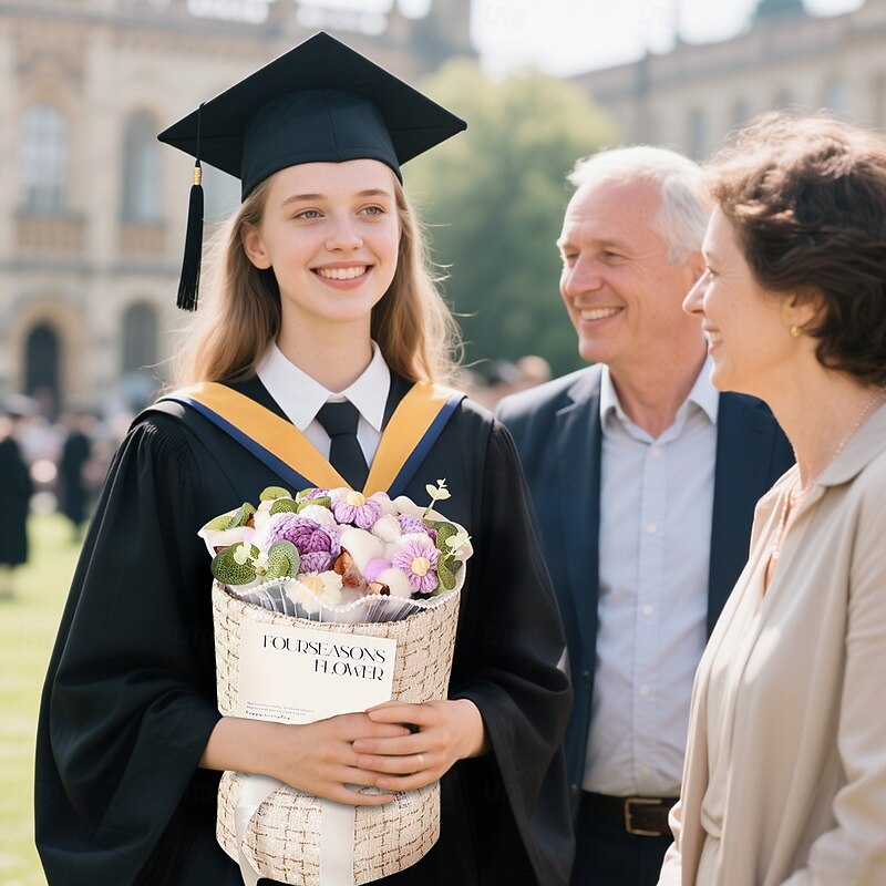 Crochet Flowers Bouquet Gift, Handmade Eternal Yarn Flowers for Mom, Wife, Girlfriend – Mother's Day, Valentine's, Graduation, Christmas, Birthday, Anniversary Romantic Gift for Her4
