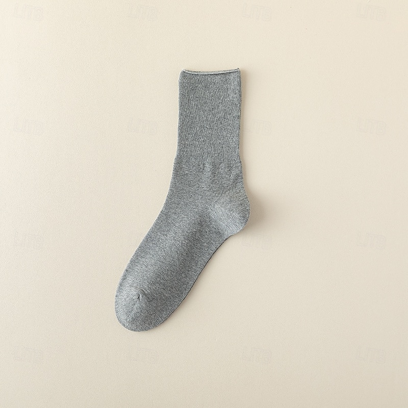 Men's 1 Pair Socks Black White Color Solid Color School Formal Vacation Medium All Seasons Daily Casual2