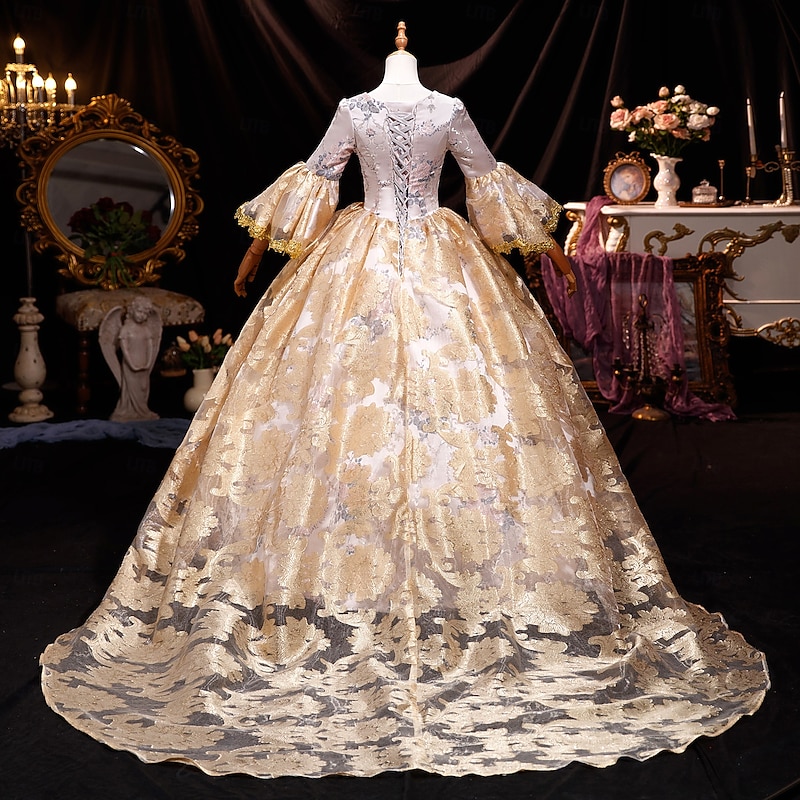 Rococo Revival Ball Dress  18th Century European Elegance Meets Early American Style4