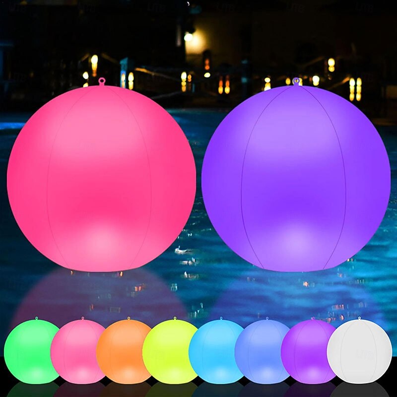 1 Pc 34cm Outdoor Solar Waterproof Inflatable Balloon Pool Light Courtyard Lawn Garden Path Pool Landscape Decoration Light Floating Light Remote2