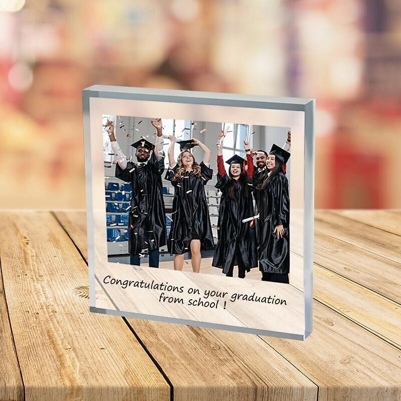 Personalized Graduation Photo Block Acrylic Custom Glass Photo Block Acrylic Block Photo Crystal Wedding Gift Birthday Father's Day Weddings2