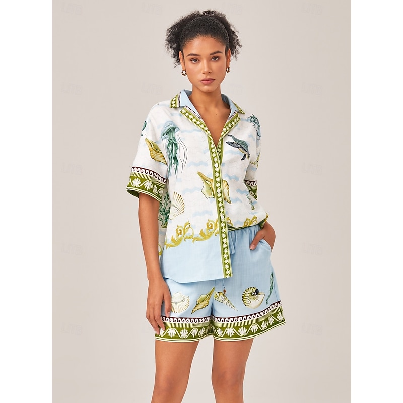 Ocean-Themed Placement Print Set