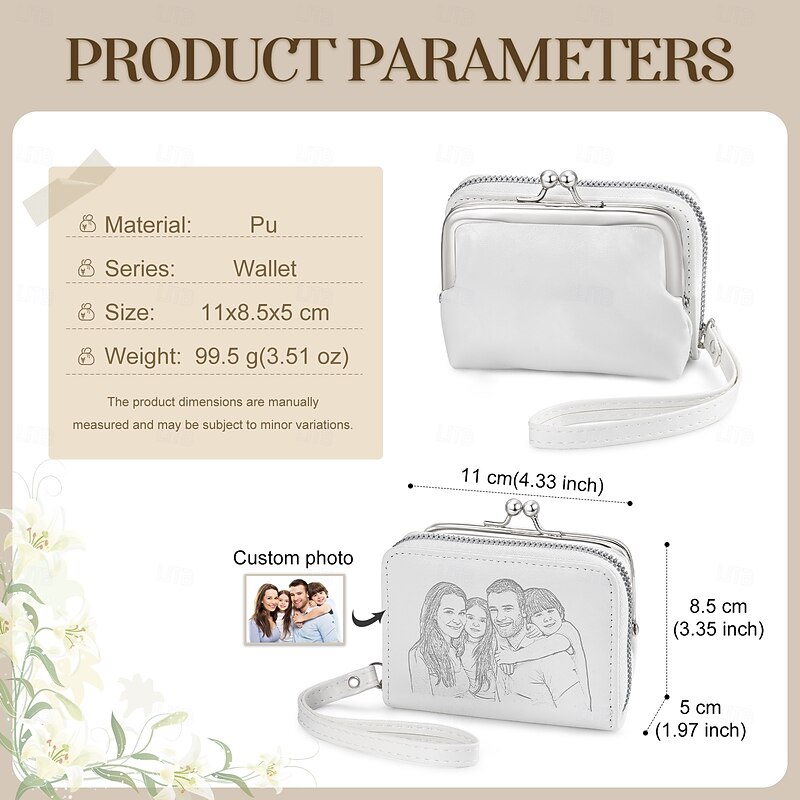 Personalized Photo Wallet Custom Best Gift for Mom, Mini Portable Coin Purse with Detachable Design, Stylish Multifunctional Wallet, Perfect for Valentine's Day and Mother's Day Gifts3