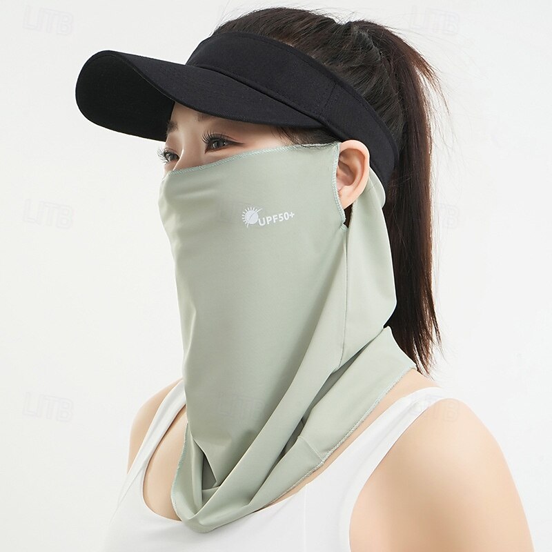 Sunscreen Veil Female Summer Breathable Ice Silk Face Cover Cycling Sunshade Anti-ultraviolet Ear-hanging Face Towel4