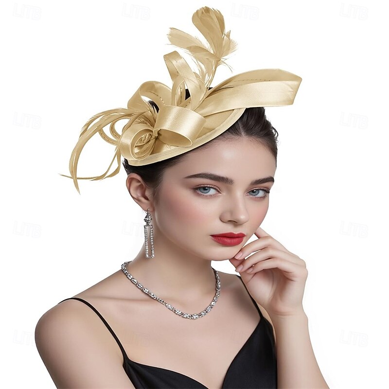 Kentucky Derby Fascinators Hats for Women Hats Headband Tea Party Vintage Cocktail Ribbon Feathers Hair Clip