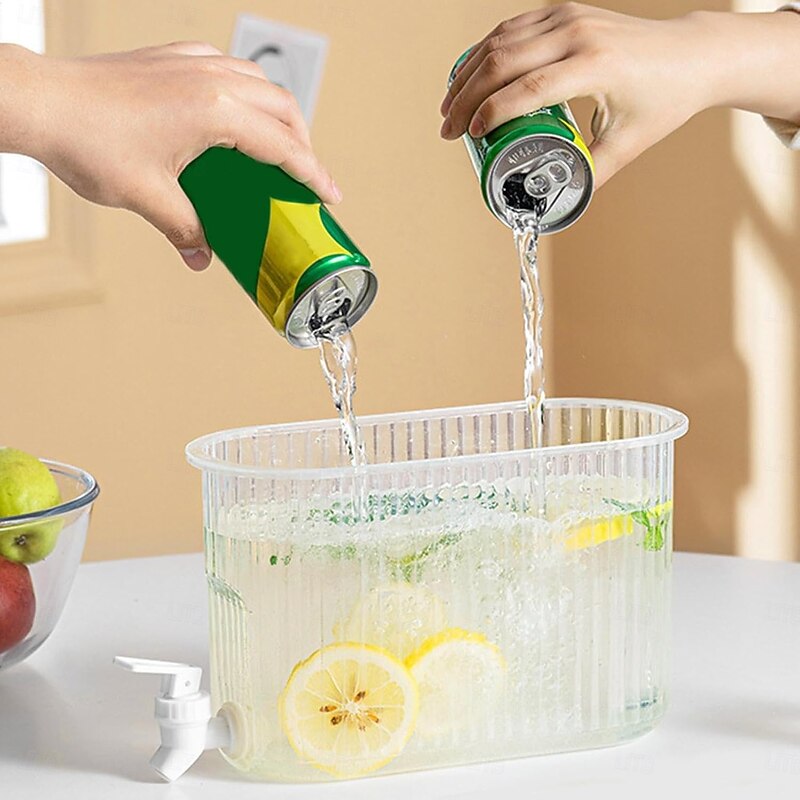 Drink Dispenser for Fridge, Beverage Liquid Drink Container for Party, 1 Gallon, Cold Water Pitcher Lemonade Stand Juice Jug with Spigot3