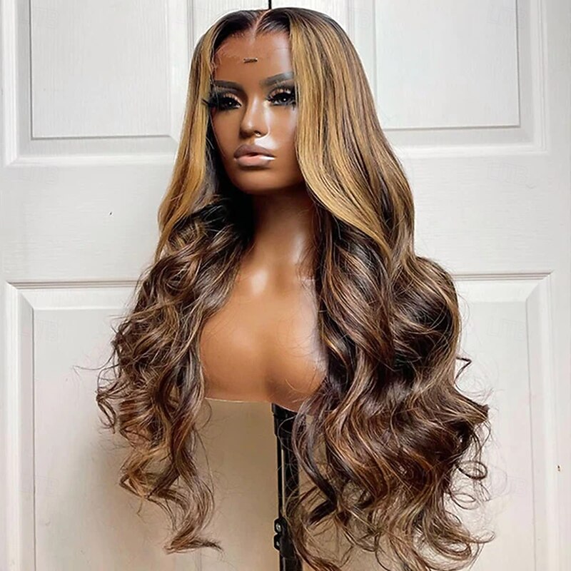 13x4 P4/27 Highlight Transparent Lace Wig Body Wave Human Hair Wig 150% Density4