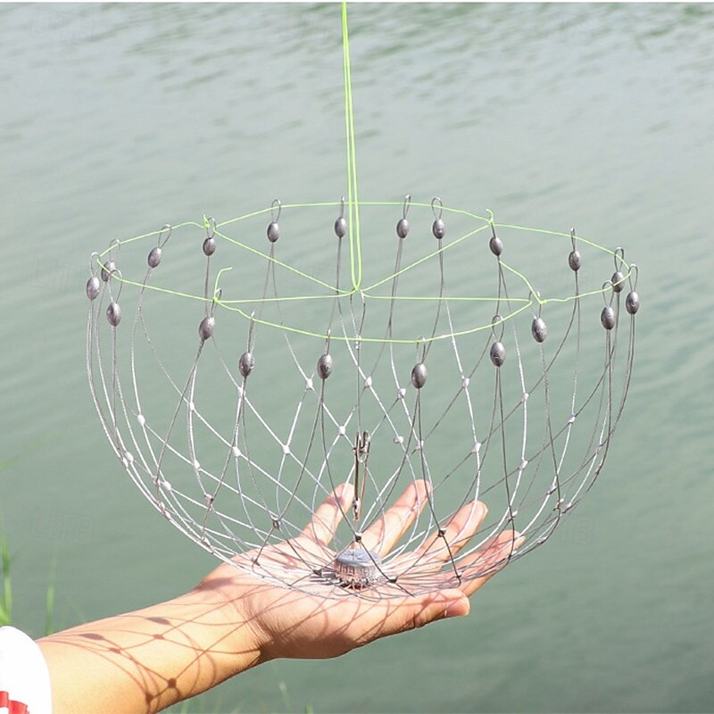 Stainless Steel Foldable Crab Cage - Storage Spherical Catcher for Hunting and Fishing3