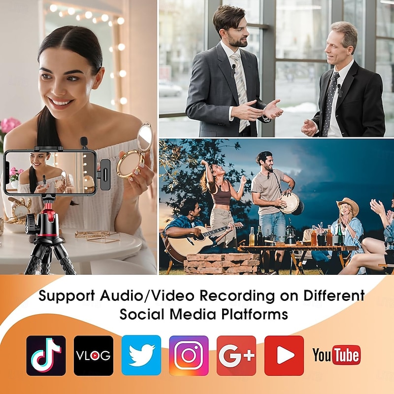 Wireless Lavalier Microphone for iPhone and Android, USB-C Mini Microphone with Noise Reduction, Perfect for Recording, Vlogging, YouTube, TikTok, Podcasts, and Interview Video4