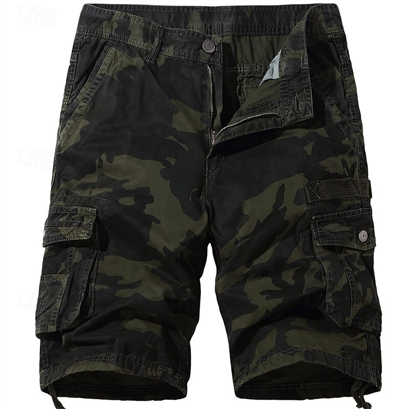 Men's Cargo Shorts Shorts Summer Shorts Multi Pocket Flap Pocket Camo Comfort Wearable Knee Length Outdoor Sport Daily Fashion Casual Camouflage - Army Green Light Grey3