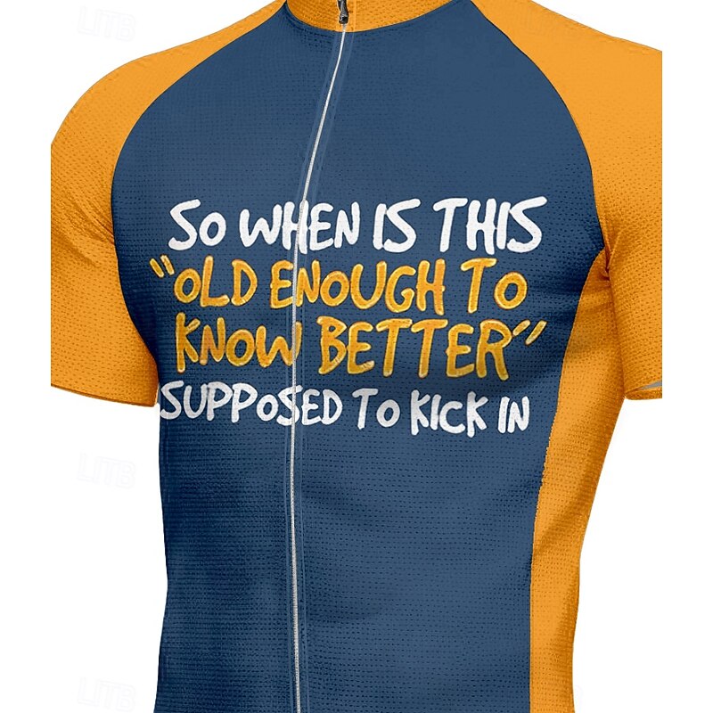 Men's Cycling Jersey Graphic Color Block Letter & Number Short Sleeve Bike Tee Tshirt Jersey Top with 3 Rear Pockets UV Resistant Quick Dry Front Zipper Reflective Strips Sports Black Army Green Navy3