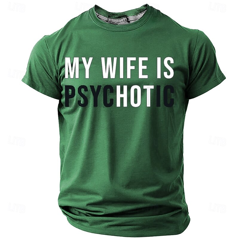 Men's Funny Wife T Shirt Short Sleeve T shirt 3D Print Crew Neck Shirt Fashion Daily Casual Street Casual Daily Black Red Blue Summer Spring Clothing Apparel S M L XL XXL XXXL2