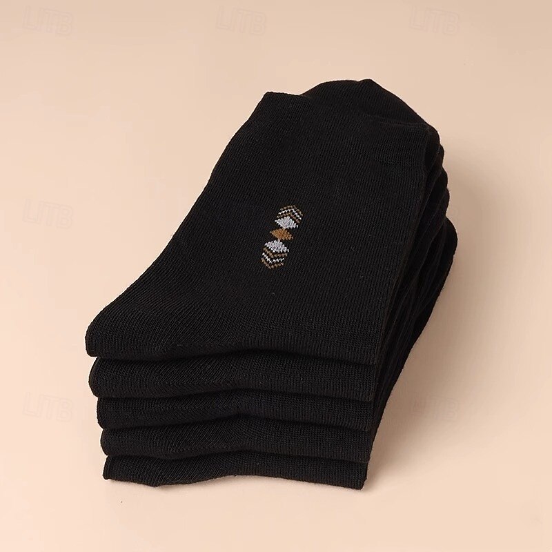 Men's 15 Pairs Multi Packs Socks Running Socks Casual Socks Black Navy Blue Color Plain Vacation Sports & Outdoor Daily Basic Medium Spring Fall Fashion Casual3