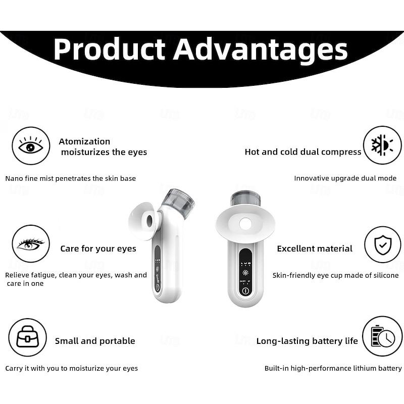 Eye Steamer for Dry Eye, Upgraded Eye Relief Steam Therapy, Heated Nano Eye Mist Steam Sprayer for Relief Dry Eye and Face, Rechargeable Eye Mist Steamer for Moisturizing & Cleaning3