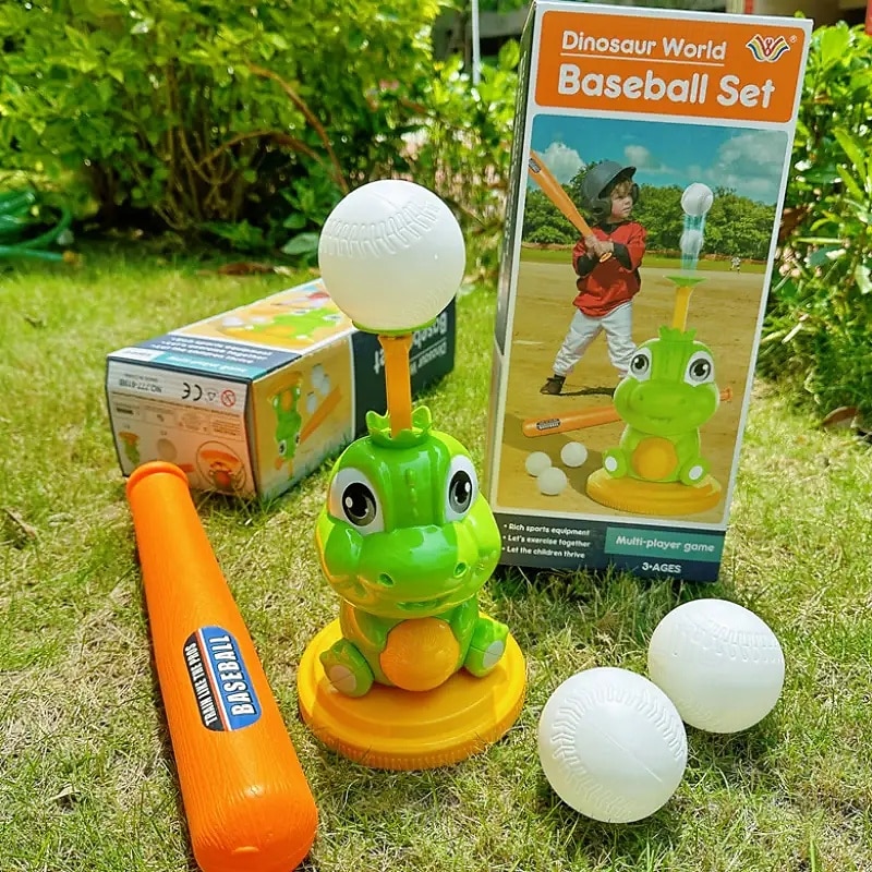 Dinosaur Baseball Set Parent-child Indoor And Outdoor Activity Toy Server Christmas Gift (including 3 Balls)