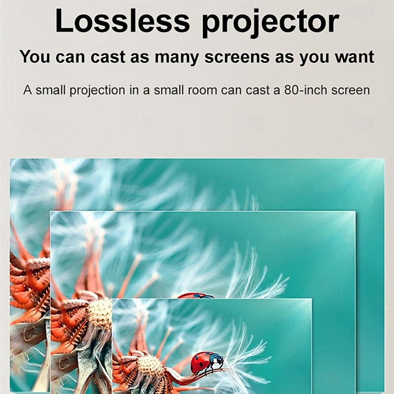 Y2S Home HD Projector Mini Portable Mini Mobile Projector Hovering at Any Angle at 240 Degrees 480*3602