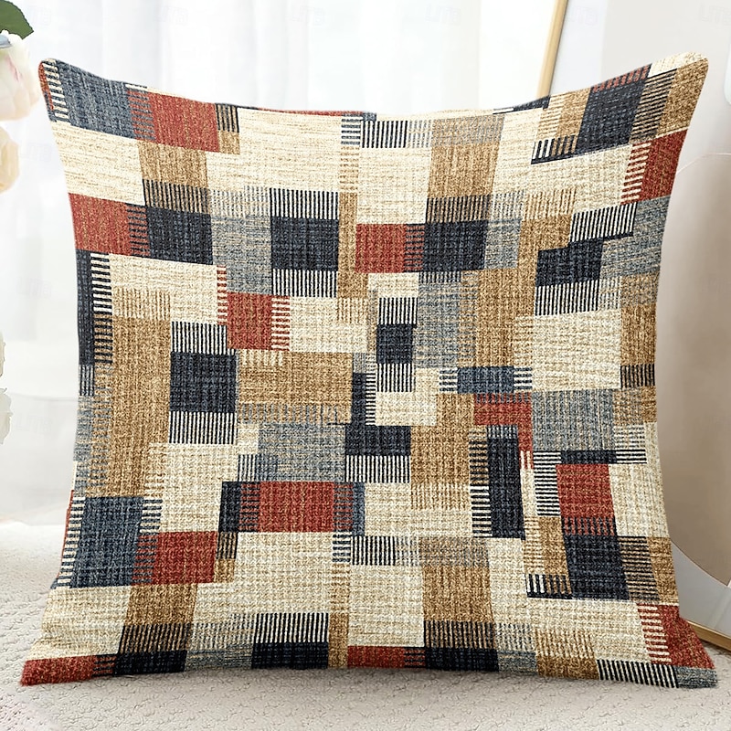 Geometric Decorative Toss Pillows Cover 1PC Soft Square Couch Cushion Case Pillowcase for Bedroom Livingroom Sofa Chair3