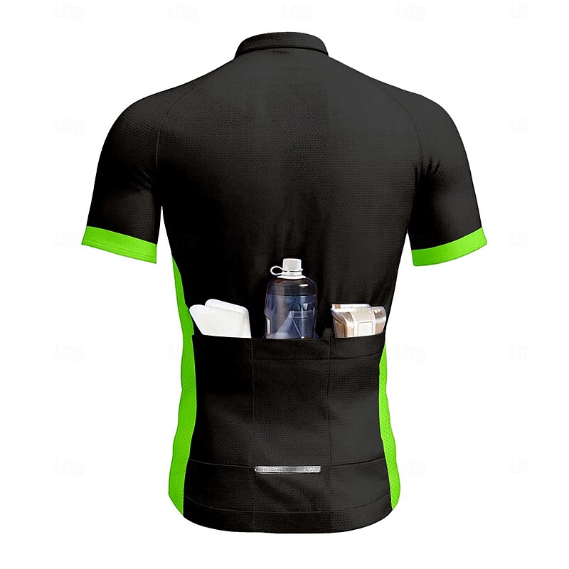 Men's Cycling Jersey Graphic Geometric Letter & Number Short Sleeve Bike Tee Tshirt Top with 3 Rear Pockets UV Resistant Quick Dry Front Zipper Reflective Strips Sports White Yellow Blue Clothing2