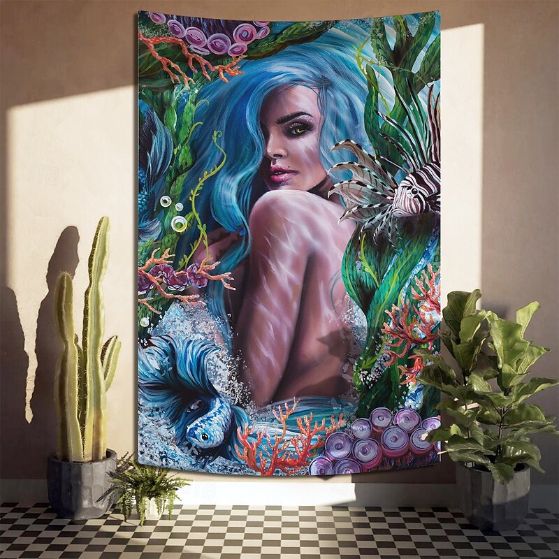 Dakota Daetwiler Hanging Tapestry Wall Art Large Tapestry Mural Decor Photograph Backdrop Blanket Curtain Home Bedroom Living Room Decoration "Glass Mermaid" - by Dakota Daetwiler3