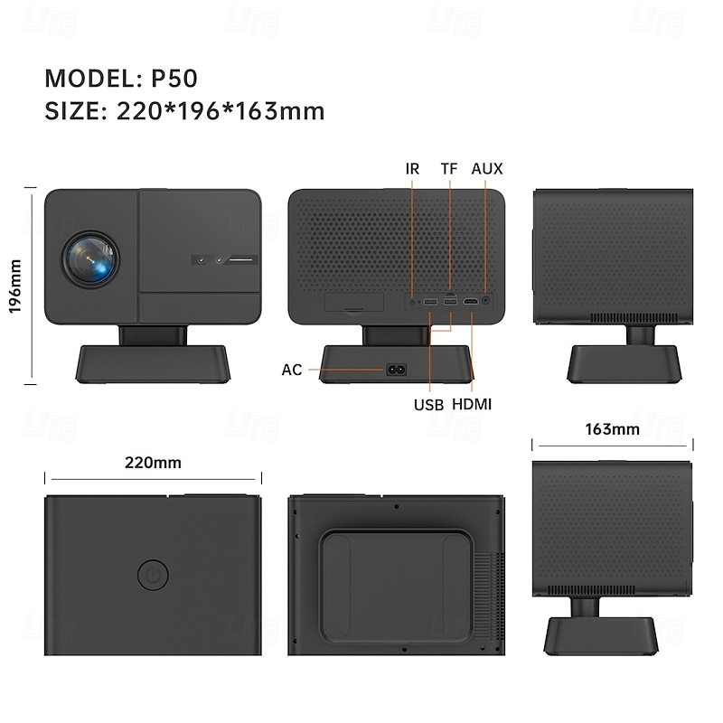 Projector H713 solution 1080 resolution 2GG16GB autofocus automatic trapezoid support 4K playback Bluetooth voice remote control support large games more silky 450 lumens daytime usable real home pro3