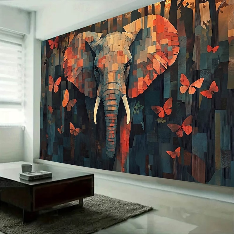 Mandala Elephant Hanging Tapestry Wall Art Large Tapestry Mural Decor Photograph Backdrop Blanket Curtain Home Bedroom Living Room Decoration2