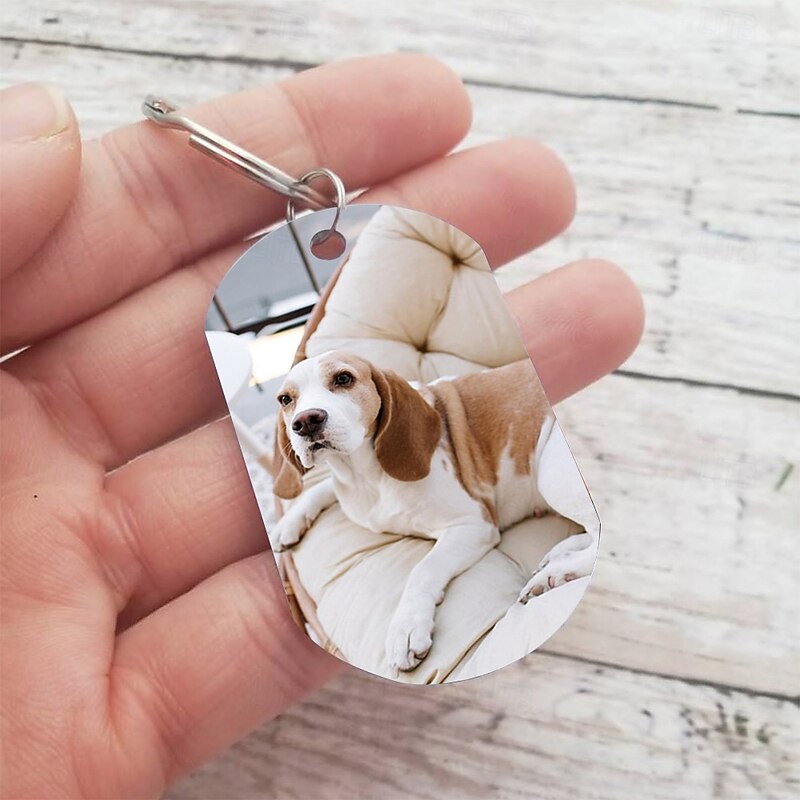 Personalized Pet Photo Keychain Custom Dog Key Ring Memorial Gift for Pet Lovers, Mom Dad Birthday Christmas Valentine's Day Keepsake4