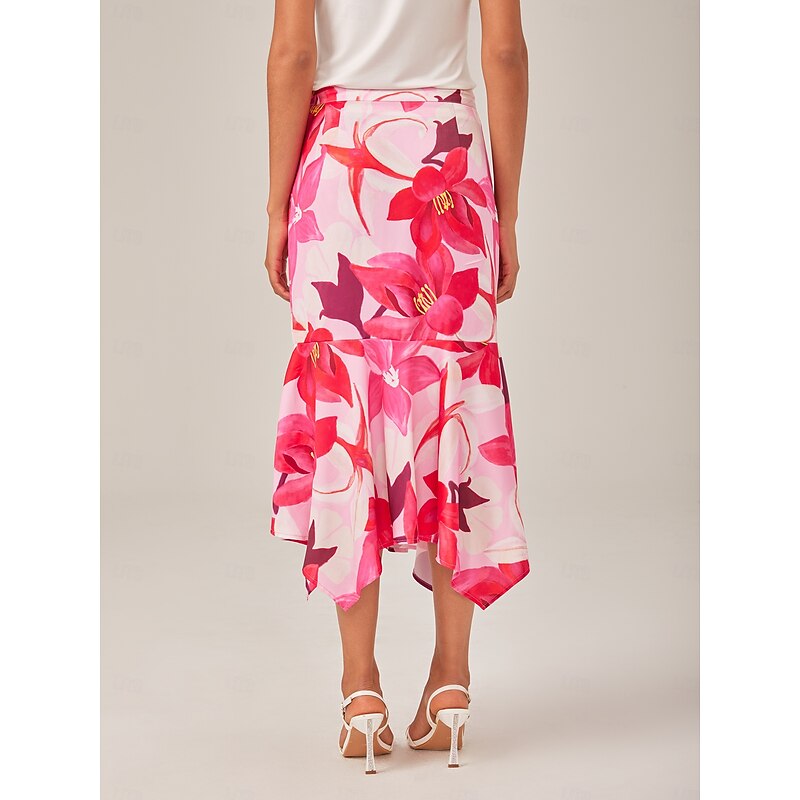 Floral Printed High-Waisted Maxi Skirt3