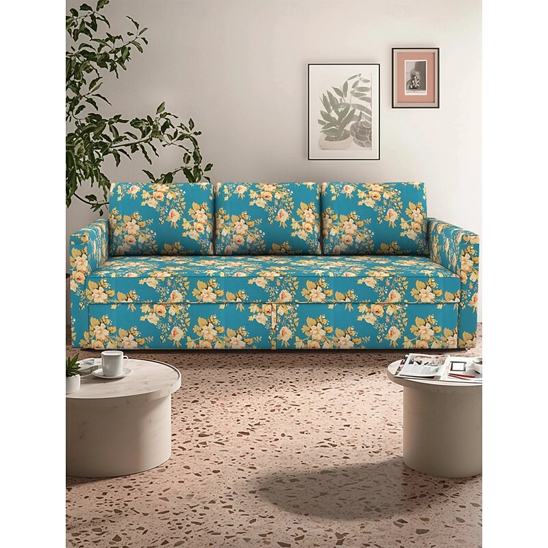 Floral Sofa Bed Cover Futon Cover Solid Color Quilted Slipcovers FRIHETcover LITB PRIME cover