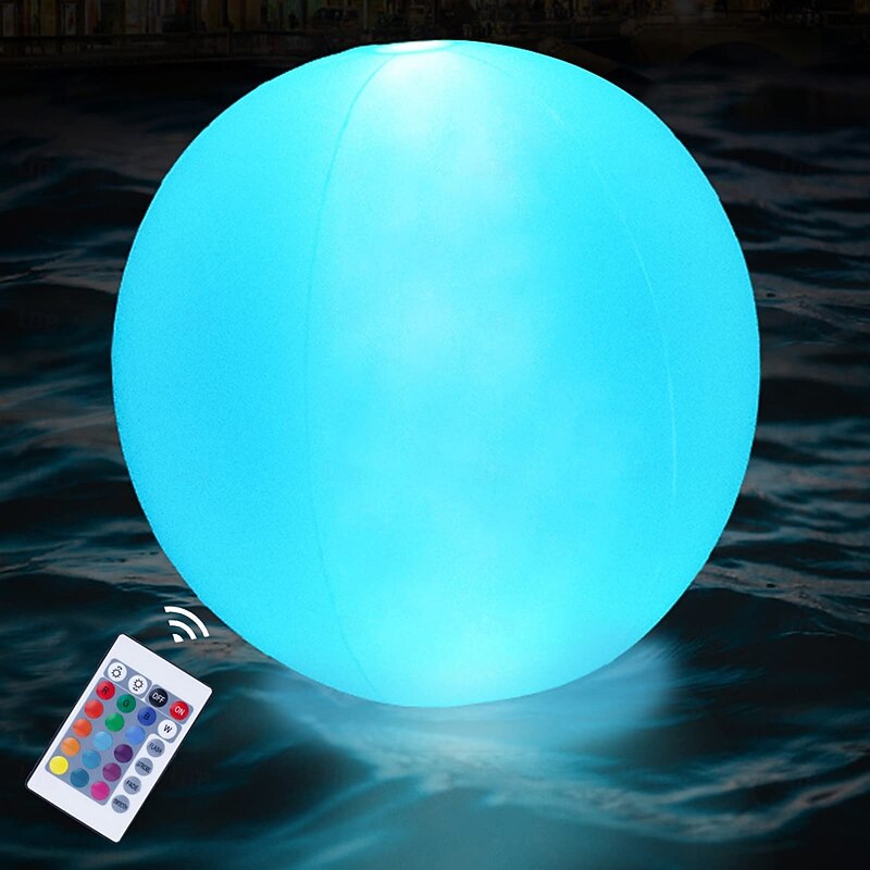 1 Pc 40cm Outdoor Solar Waterproof Inflatable Balloon Pool Light Courtyard Lawn Garden Pond Fountain Outdoor Party Landscape Atmosphere Light Floating Light2