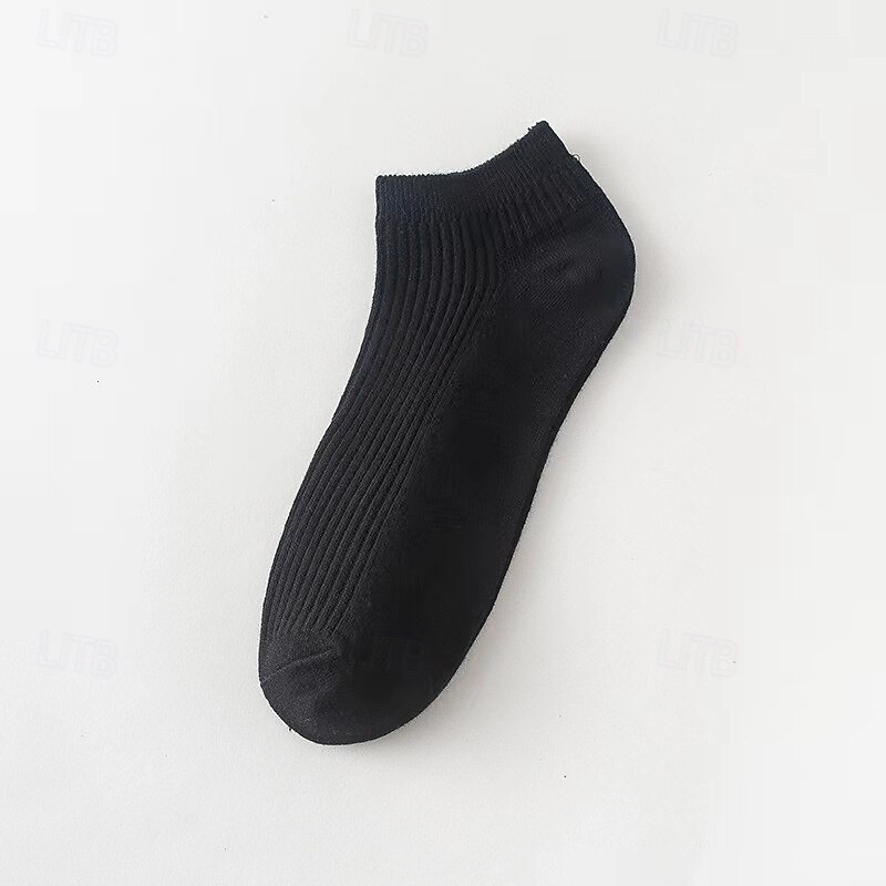 Men's 10 Pairs Multi Packs Socks Running Socks Casual Socks Black White Color Plain Vacation Sports & Outdoor Daily Basic Medium Spring Fall Fashion Casual3