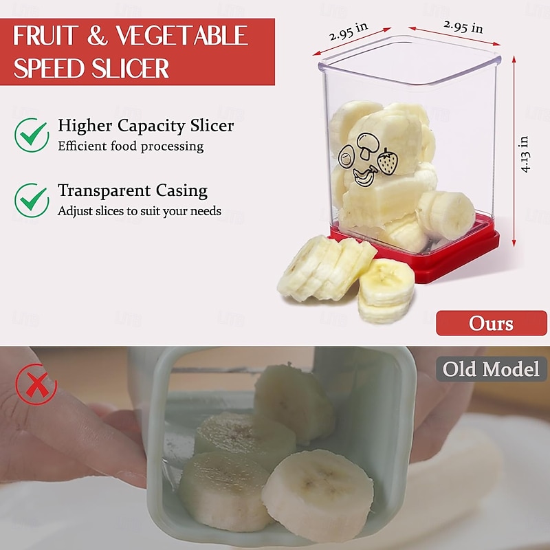 Stainless Steel Strawberry & Vegetable Slicer with Push Plate - Quickly Makes Fruit & Veggie Salad - Must Have Kitchen Gadget3