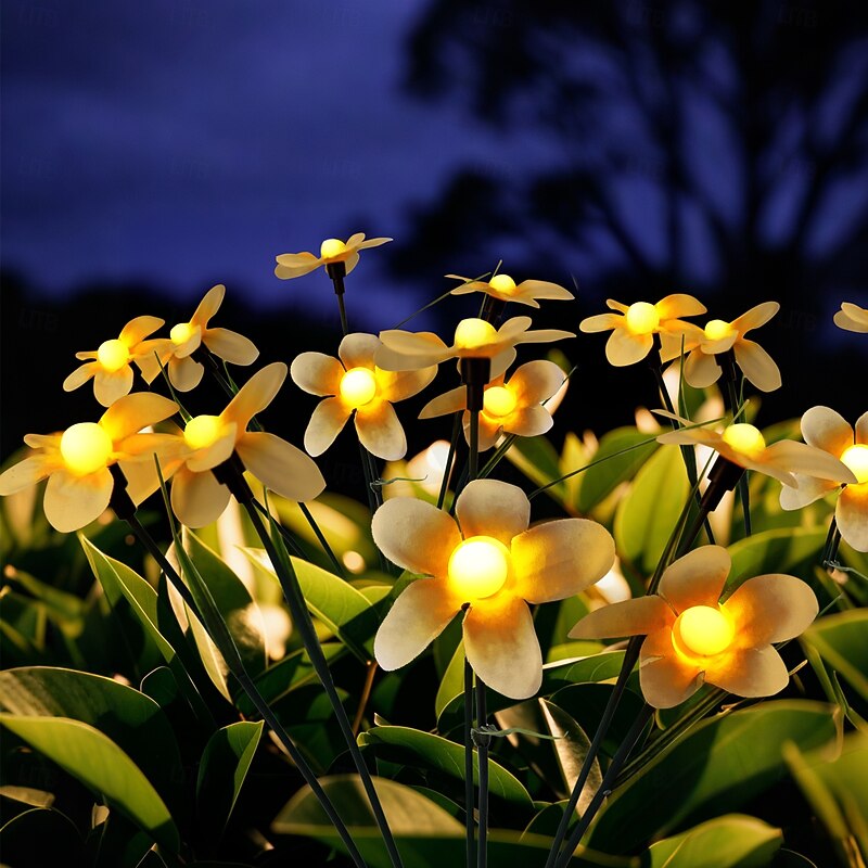 2 Pcs Solar Firefly Fairy Lights Waterproof Outdoor Lawn Ground Light Outdoor Waterproof Garden Light Villa Yard Park Walkway Camping Atmosphere Landscape Decoration