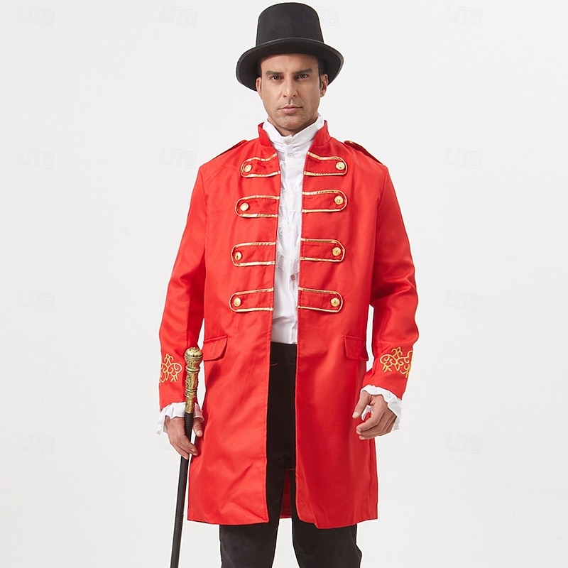 Punk & Gothic Steampunk Military Style Coat Outerwear Embroidered Fancy Dress Men's Royal Halloween Carnival Performance LARP Ren Faire Adults'