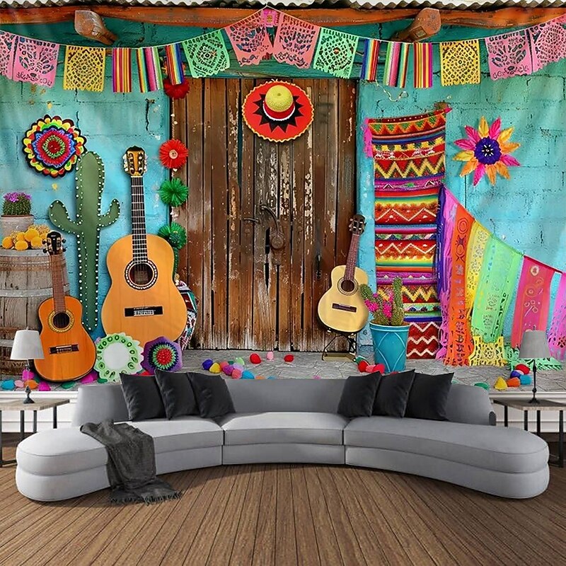 Cinco de Mayo Mexican Hanging Tapestry Wall Art Large Tapestry Mural Decor Photograph Backdrop Blanket Curtain Home Bedroom Living Room Decoration3