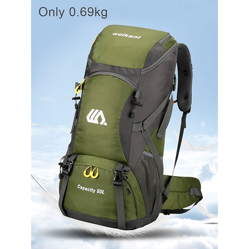 50L Hiking Backpack for Men and Women – Waterproof Outdoor Camping Rucksack with Rain Cover, Adjustable Straps, and Multi-Compartment Storage for Trekking and Travel4