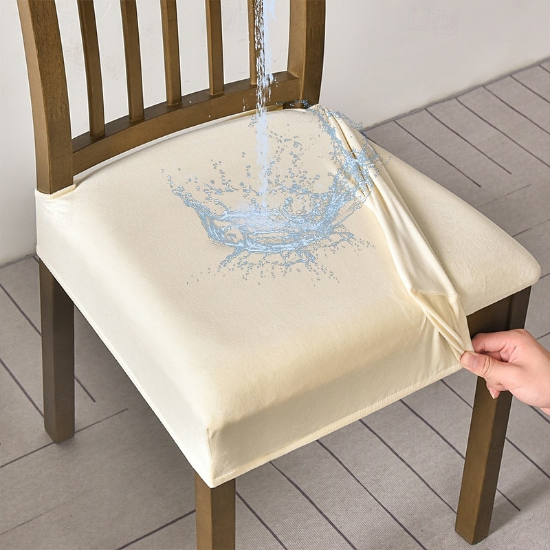 Chair Cover Seat Chair Covers Waterproof Stretch PU Leather Cover for Chairs Seat Covers for Dining Room Chairs Washable Protective Cover Chair Covers for Chairs