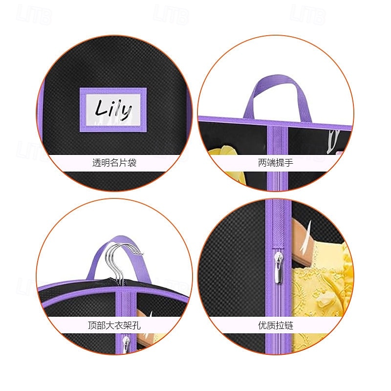 Dance Garment Bags for Dancers with 4 Pockets Garment Bags for Dance Costumes 40" Cheer Uniform Garment Bag Hanging Kids Garment Bag for Recital, Competition, Travel, Storage4