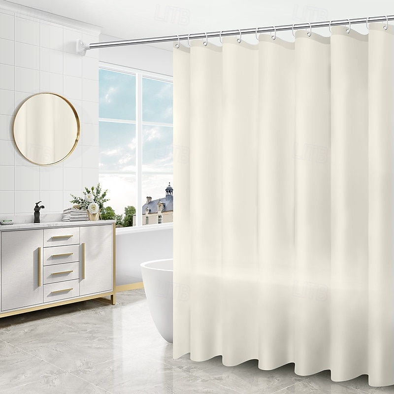 PEVA Shower Curtain,180cm*180cm(70"*70"Emerald Green Solid Color Shower Curtains with 12 Hooks Waterproof Machine Washable Bath Curtains for Bathroom3